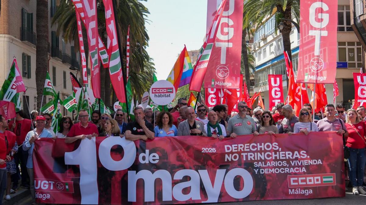 Unai Sordo en el Primero de Mayo cuyo acto central se celebró en Málaga